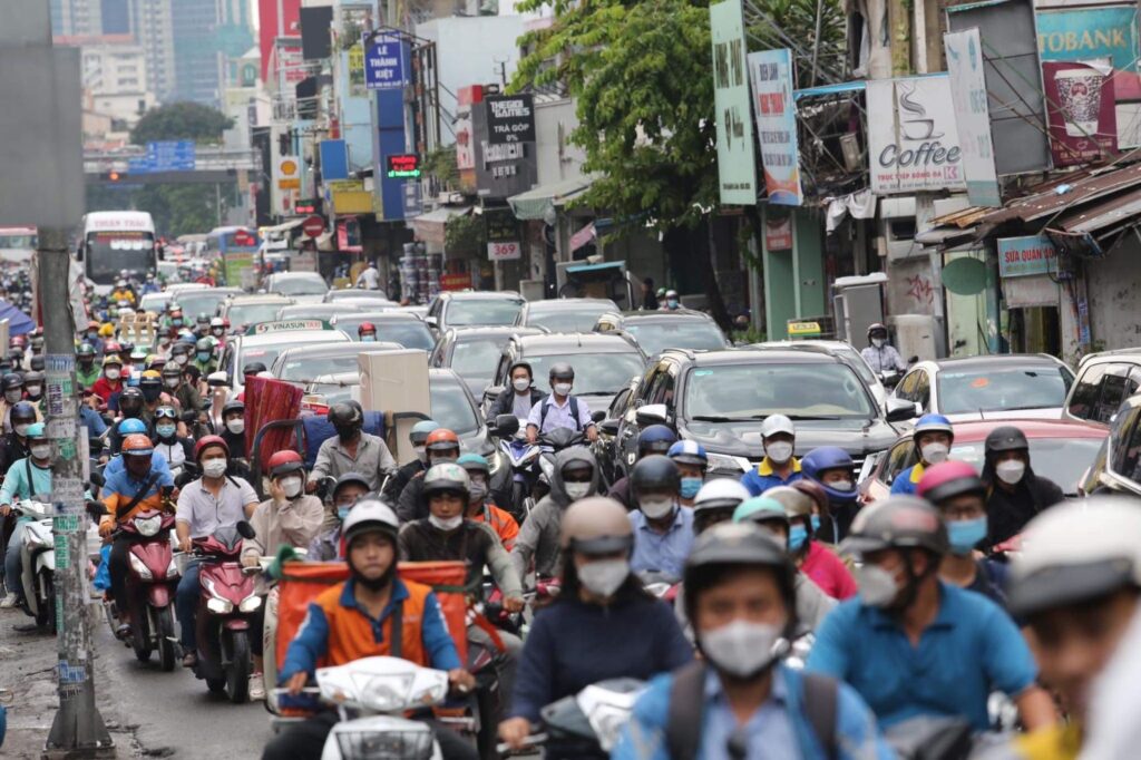 Kẹt xe ở bến xe TpHCM